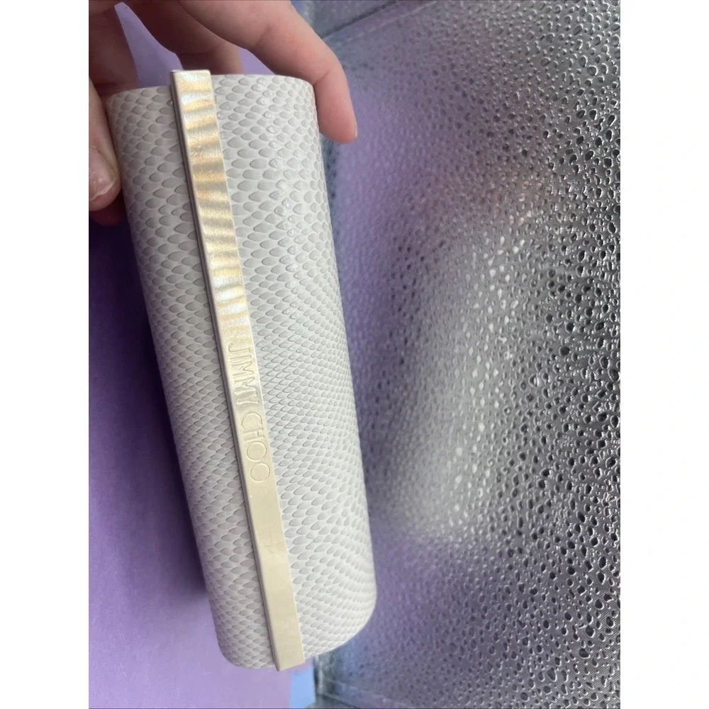 Jimmy Choo Faux Ivory Snakeskin Hard Glasses Sunglasses Case Only Men Women
